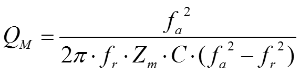 Mechanical quality factor QM